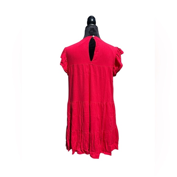 Altar’d State Red Ruffle Sleeve Dress size Medium - Picture 5 of 11